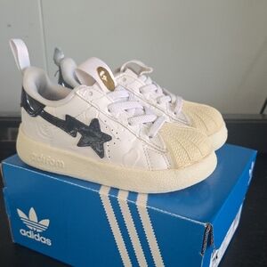 Adidas Bape Kids Sneakers - Cream and Black